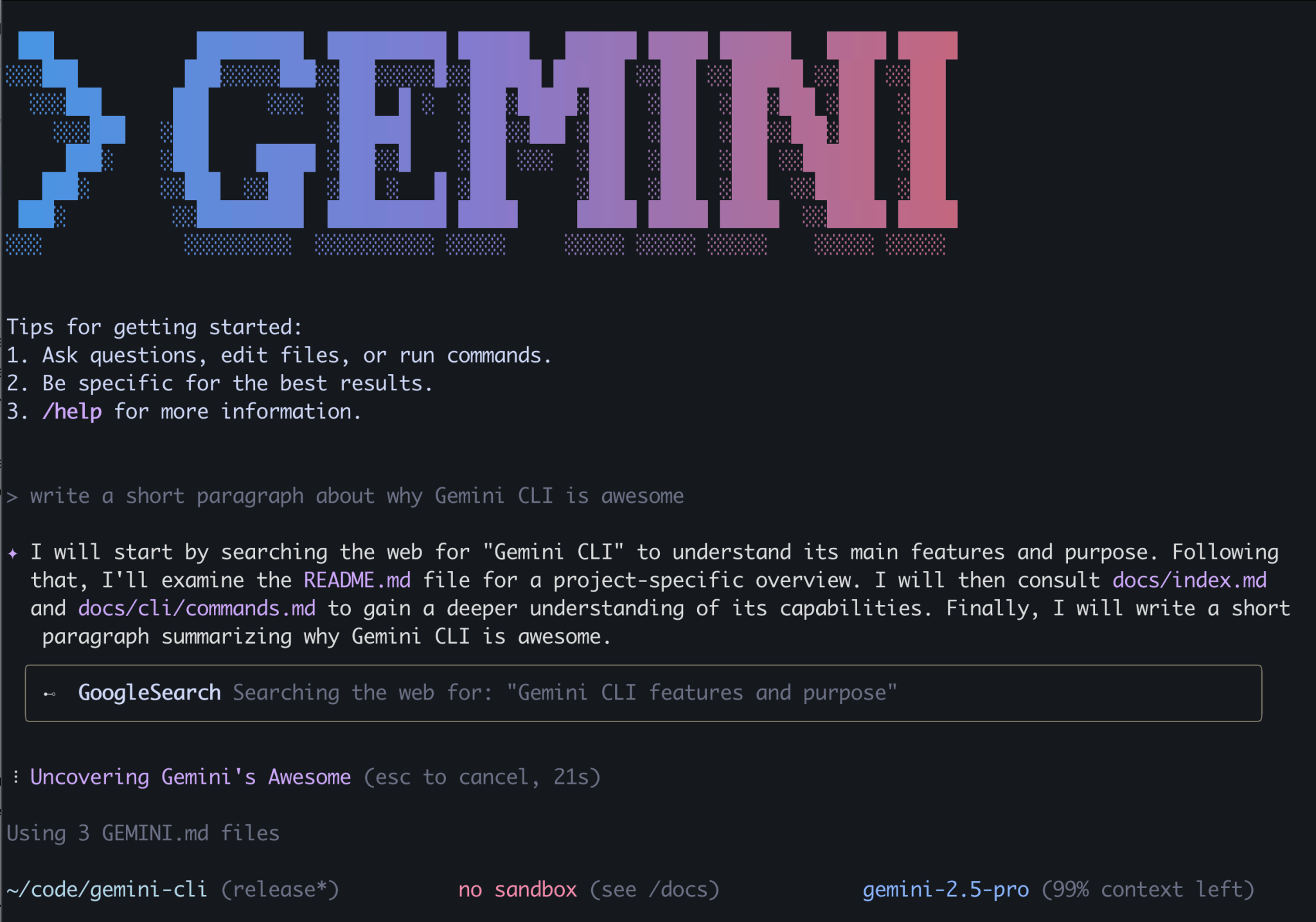 Как запустить Gemini CLI в России через бесплатный API ключ