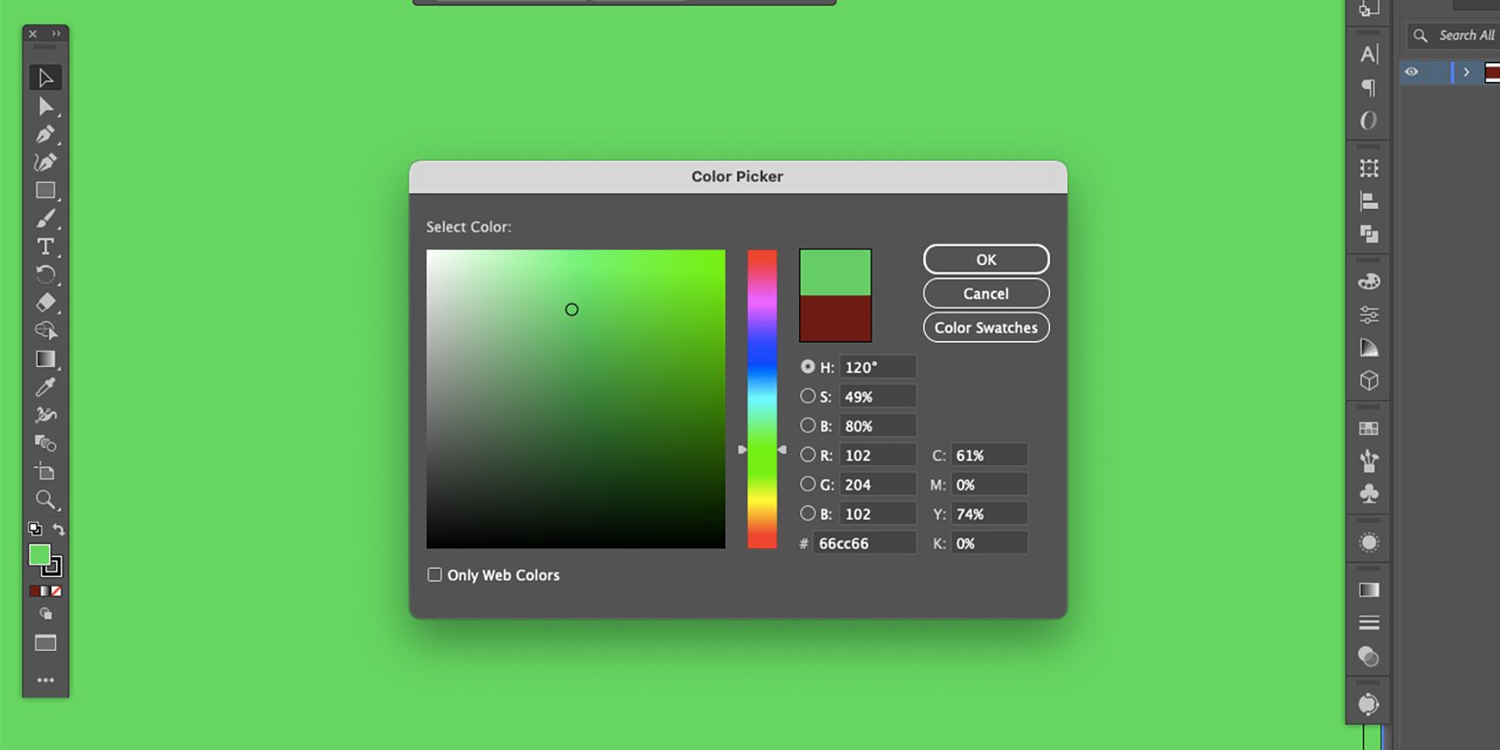 Adobe Illustrator RGB Color Picker Gradient